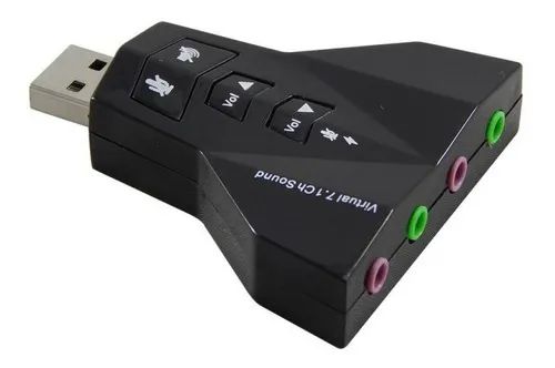 Placa De Som Usb 7.1 Virtual Dupla Saida (avião ) - Foto 2