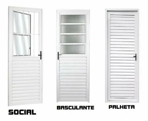 PORTA DE ALUMÍNIO BRANCO - Foto 3