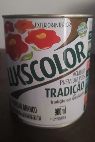 Tinta acrílica Premium Plus Lukscolor, branco, 900ml - lacrada