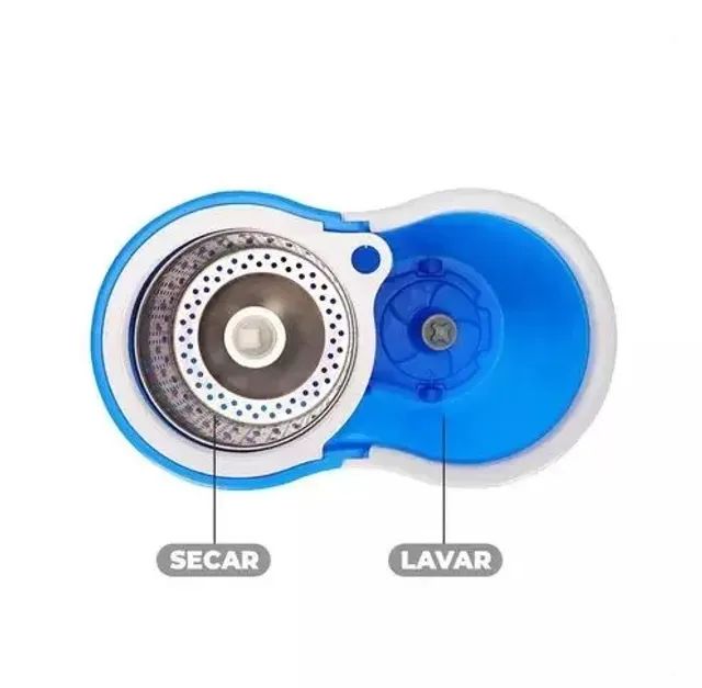 Balde Com Esfregao Mop 16l Aço Inox Ck01 23cmx25cmx44cmhao B - Azul