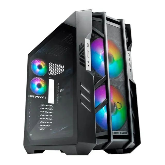 Novo Gabinete Gamer Haf Preto Cooler Master Full Tower Lateral De Vidro Fans Ar