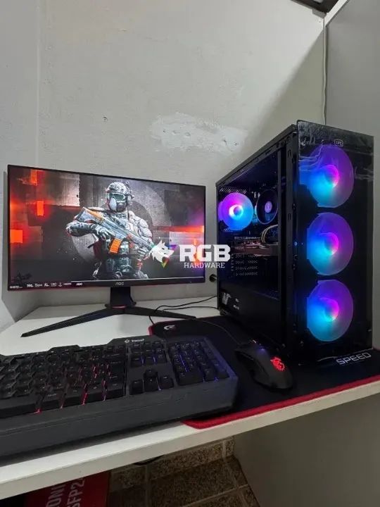 PC Gamer completo Monitor 24pl Ryzen 5 4500  RX 6600 1 Ano de garantia - Foto 6