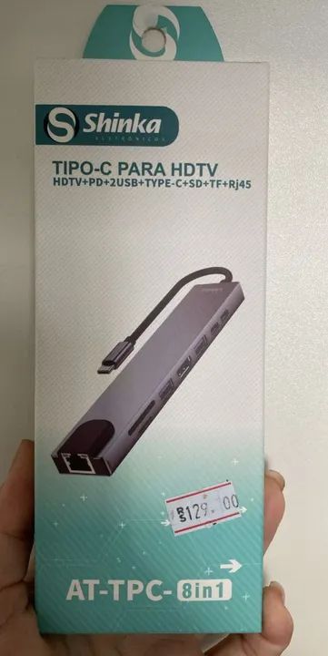Hub Tipo-C 8 em 1 HDMI 4K, LAN e Múltiplas Portas At-Tpc Shinka  Loja Coimbra Computadores