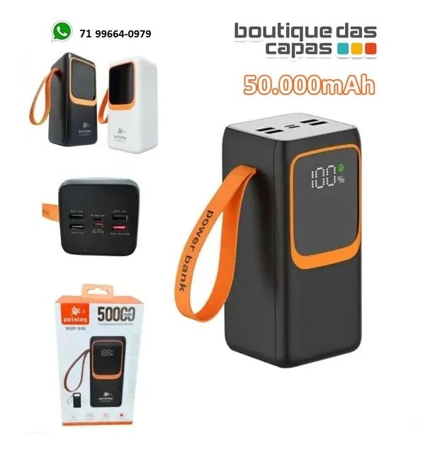 Carregador Power Bank Portátil 50.000mah 22.5w Universal samsung iphone motorola notebook