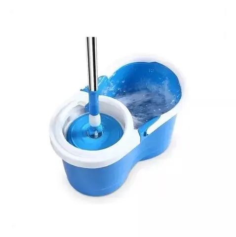 Balde Com Esfregao Mop 16l Aço Inox Ck01 23cmx25cmx44cmhao B - Azul - Foto 3