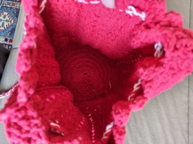 bolsa artesanal de crochê nova