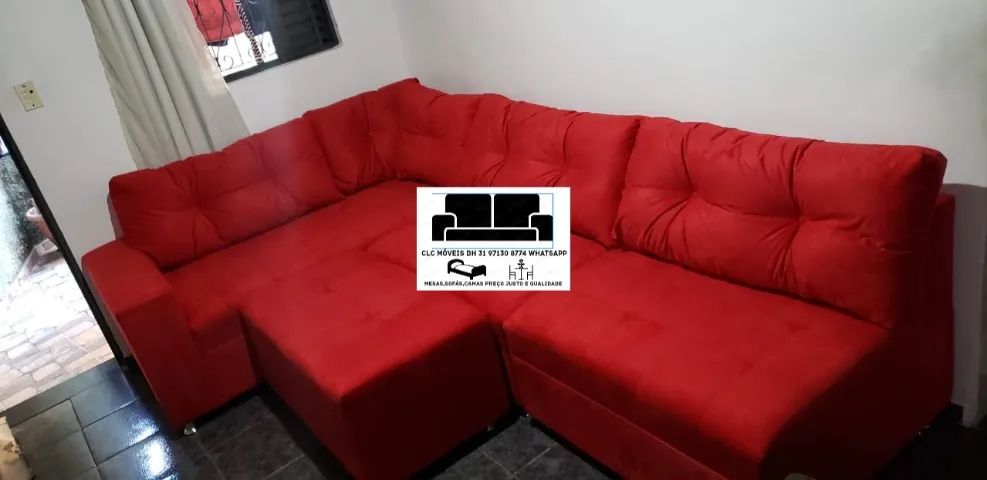 Sofá Perola Luxo Qualidade Conforto Premium Direto Da Fábrica Vermelho Ferrari