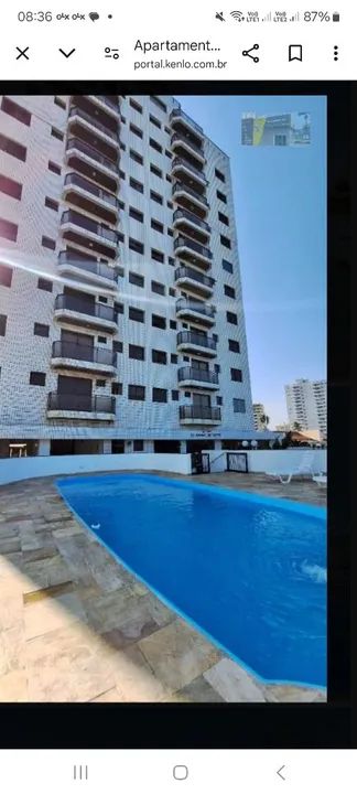 Apartamento beira mar Mongaguá com piscina e estacionamento 