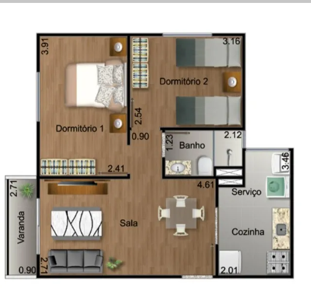 Apartamento 2/4 excelente. Perto UFJF