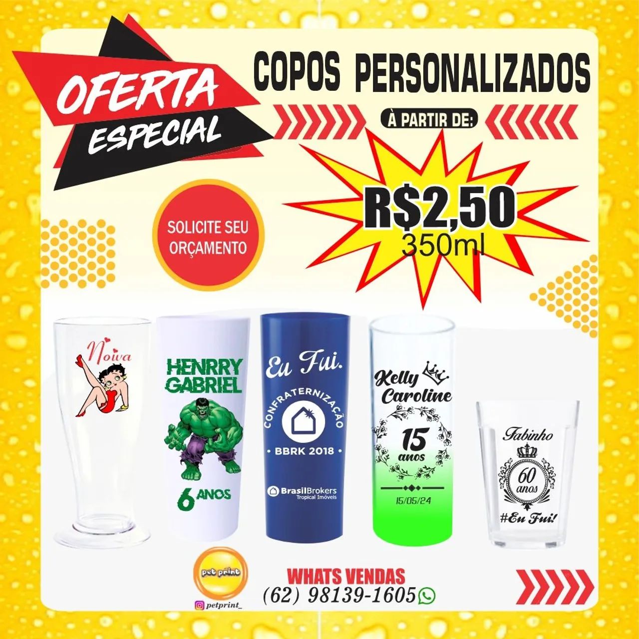 COPOS PERSONALIZADOS 