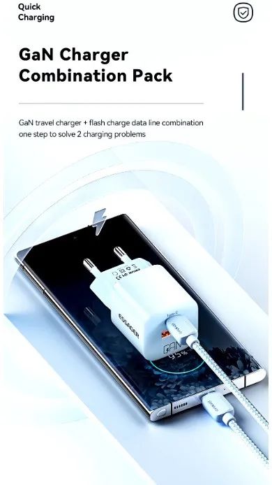 Carregador Turbo Essager 20W 2 Entradas + Cabo Tipo C  - Foto 4