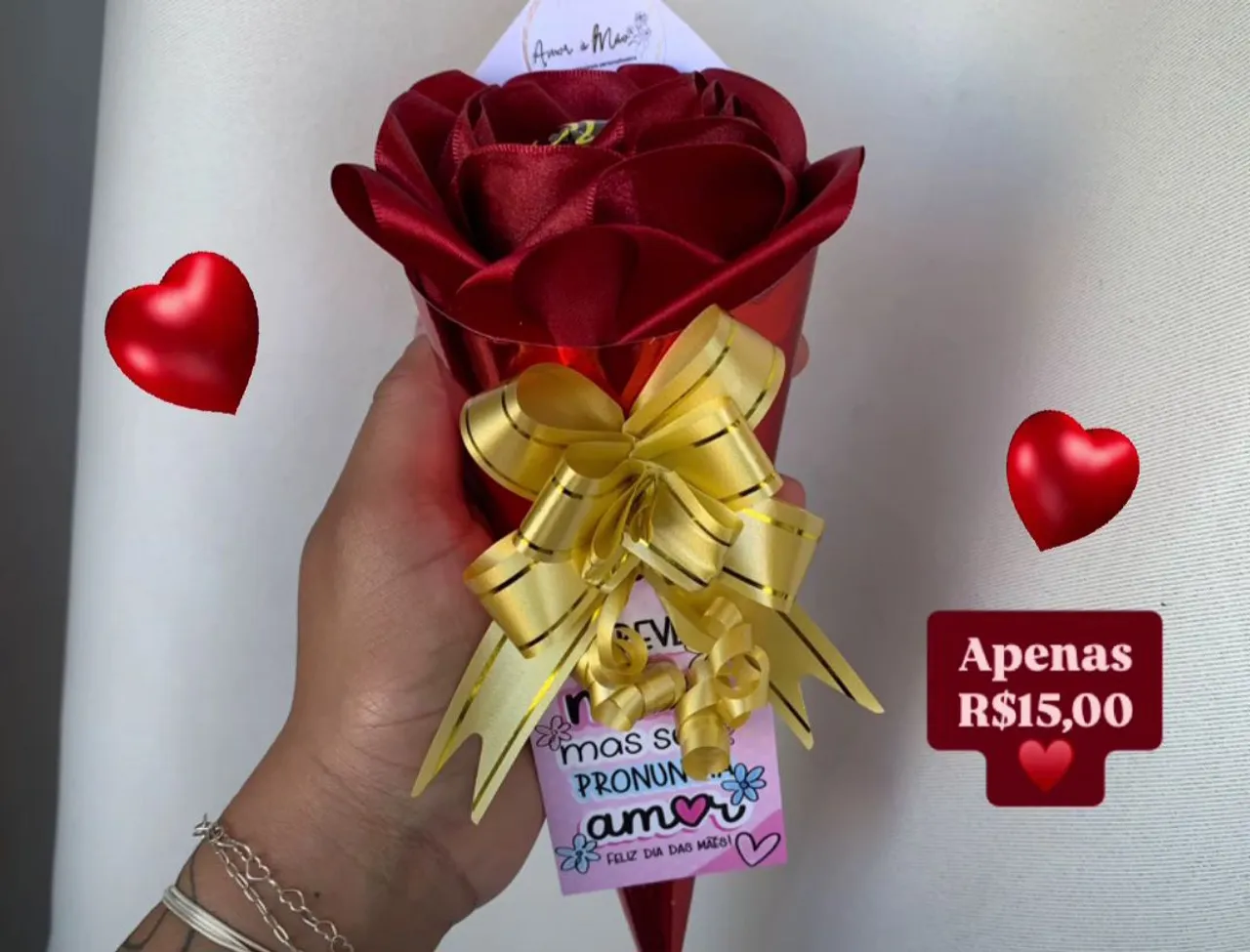 Rosa de Seda para Dia das Mães