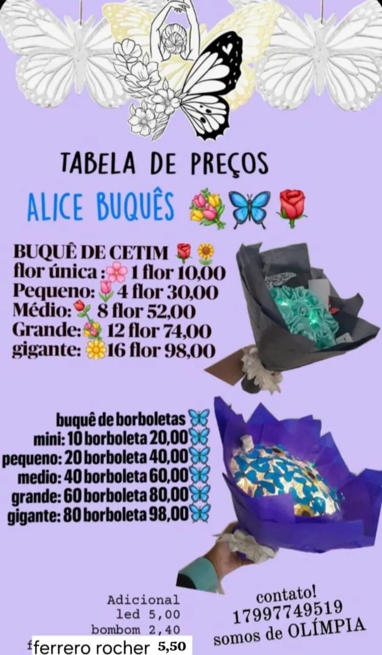 Faço buques e flores únicas 