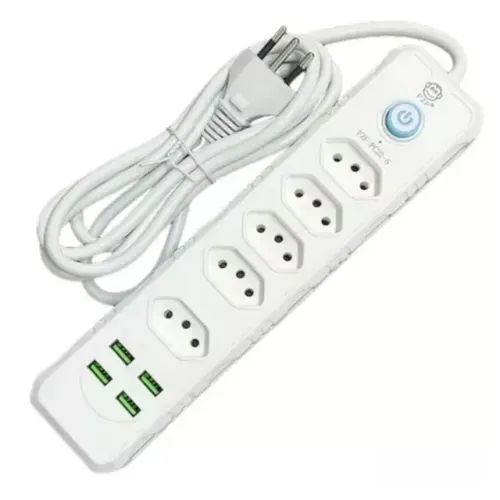 Filtro De Linha Régua 5 Tomadas 4 Usb Cabo 2m - Foto 2