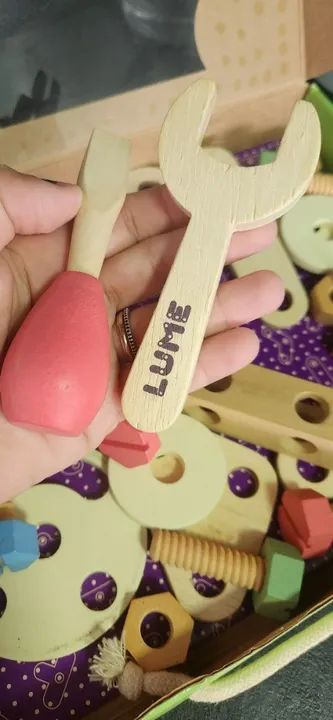 Kit ferramentas - brinquedo de madeira lume - Foto 2