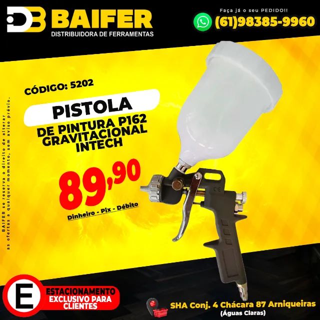 Pistola de Pintura Gravitacional P162 Intech