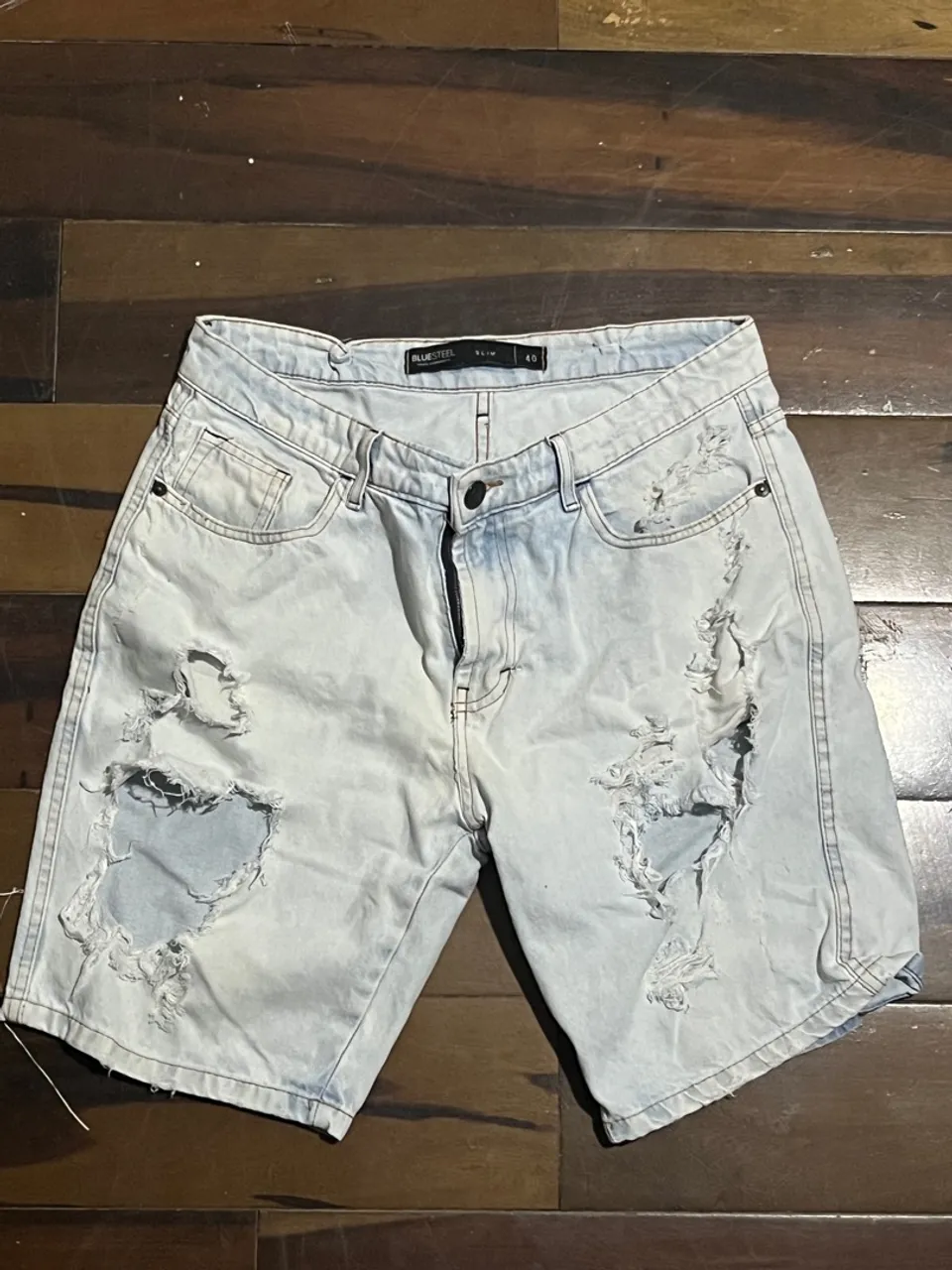 Shorts Jeans Destroyed Blue Steel 40