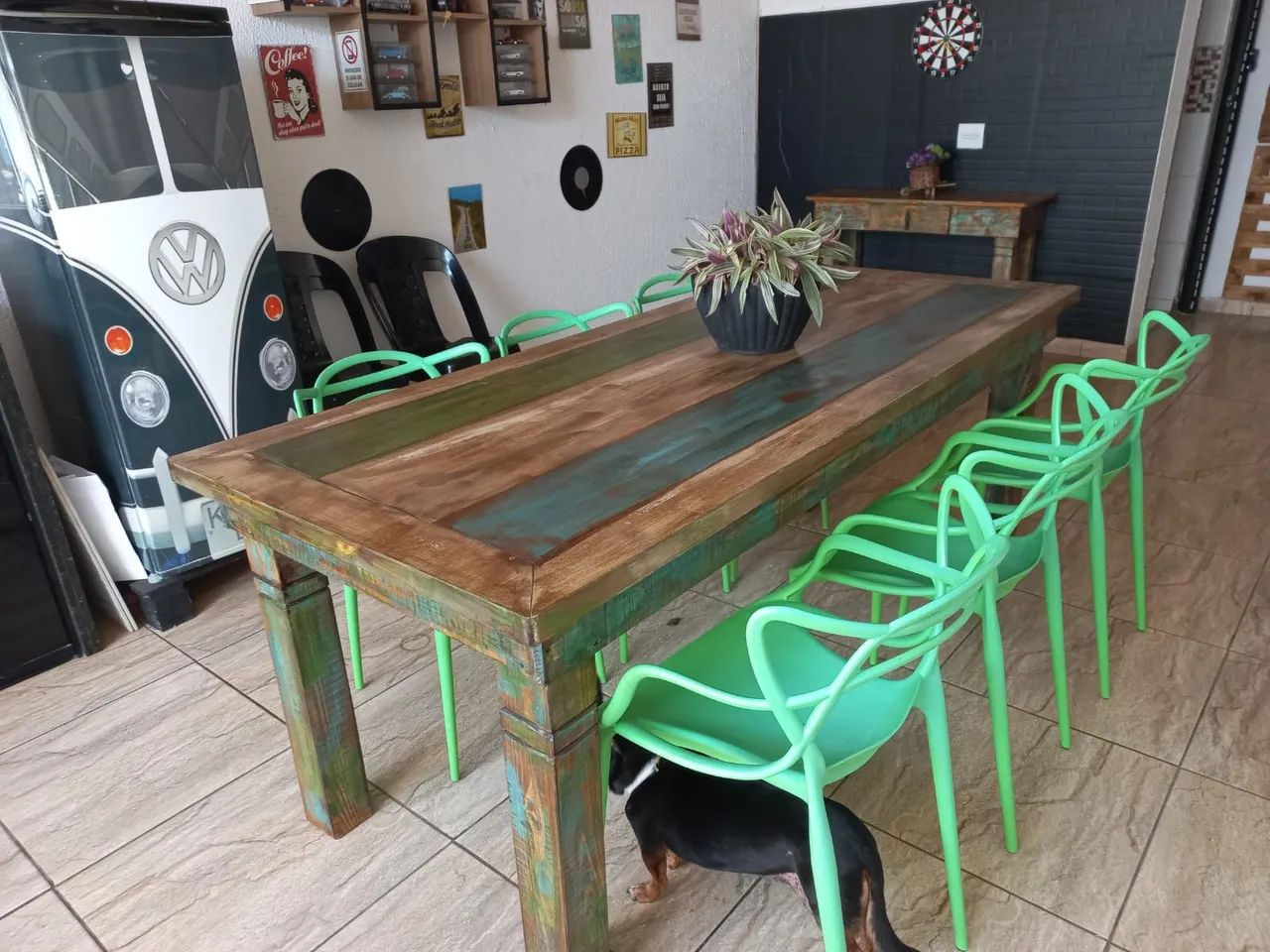 Mesa de 2x1 Rústica com bancos  - Foto 2