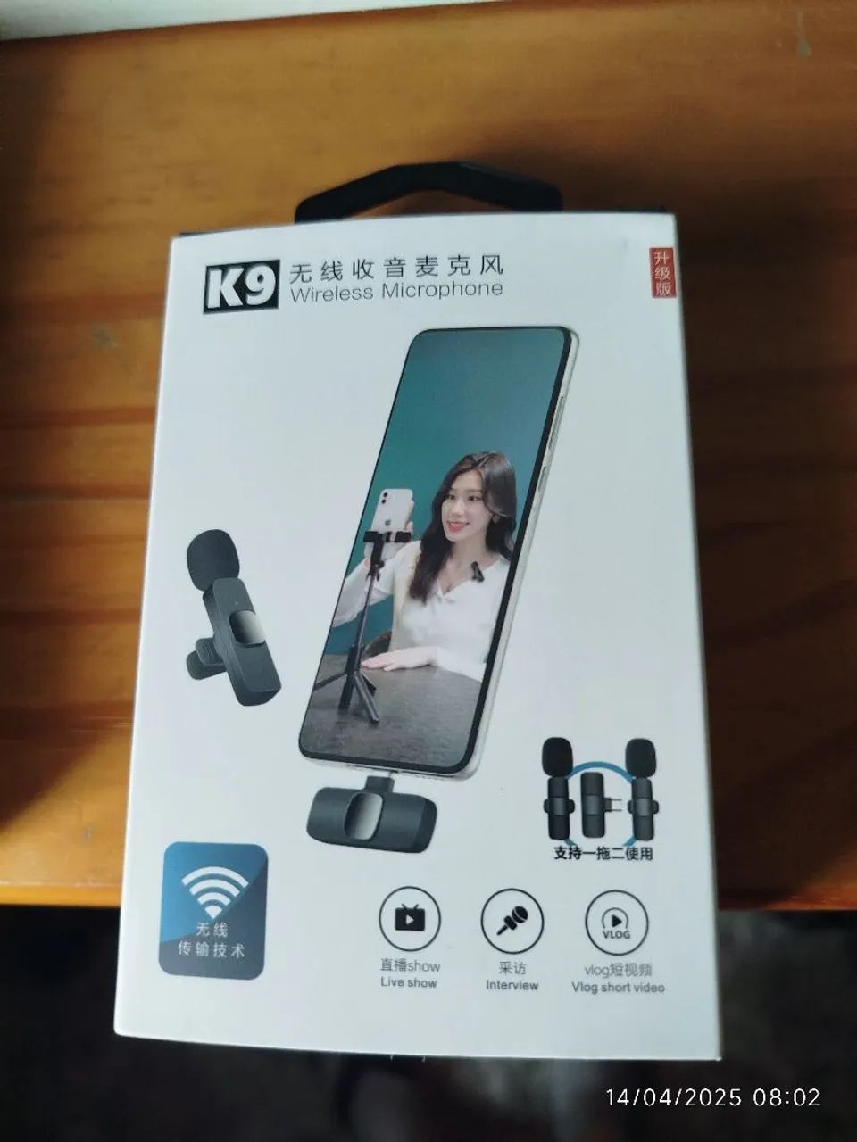 Microfone Sem Fio K9 para Celular - Transmissão ao Vivo, Entrevistas e Vlogs