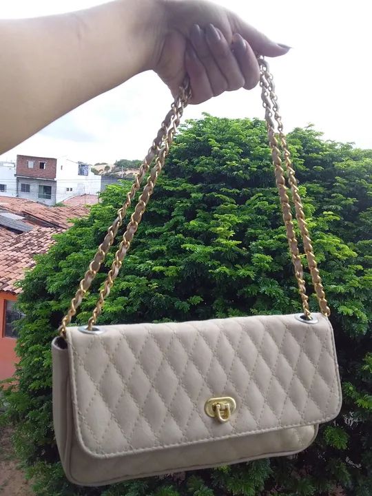 Bolsa feminina de ombro bege - Foto 3