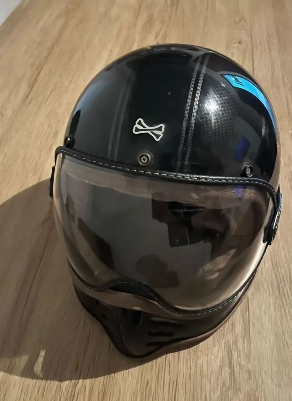 Custom Hard Bone Helmet with Carranca Design