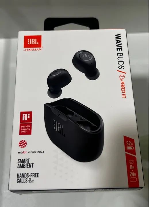 Fone de Ouvido Bluetooth JBL Wave Buds TWS Preto