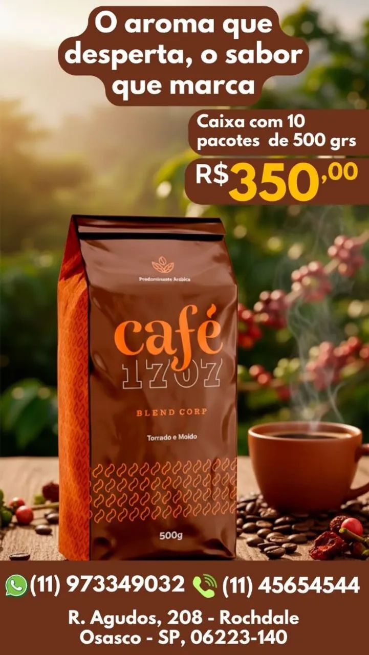 Café  premium caixa com 10 pacotes