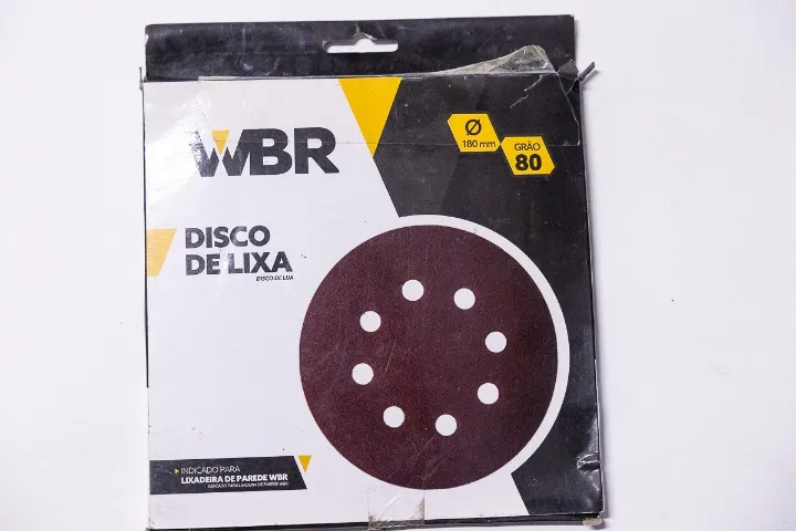 Disco de Lixa p/ Lixadeira - 180mm - Grão 80/150/180/240 - Total: 35 unidades