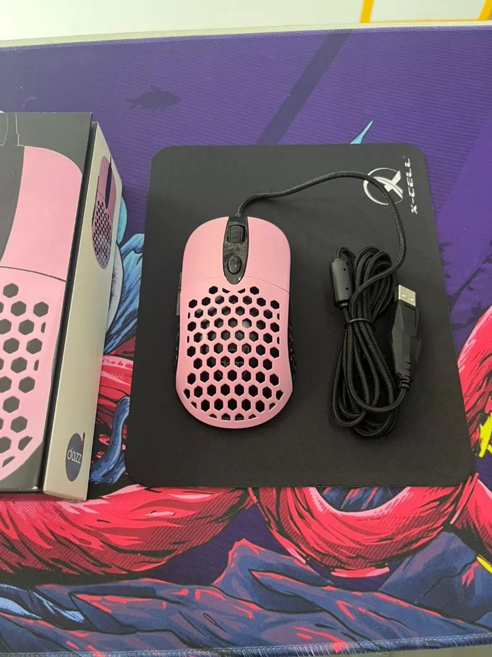 Mouse Gamer Dazz Pink e Mousepad X-Cell