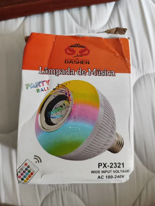 Lâmpada de Música LED RGB com Bluetooth e Controle Remoto
