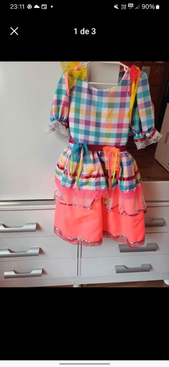 Vestido Festa Junina tamanho 5/6