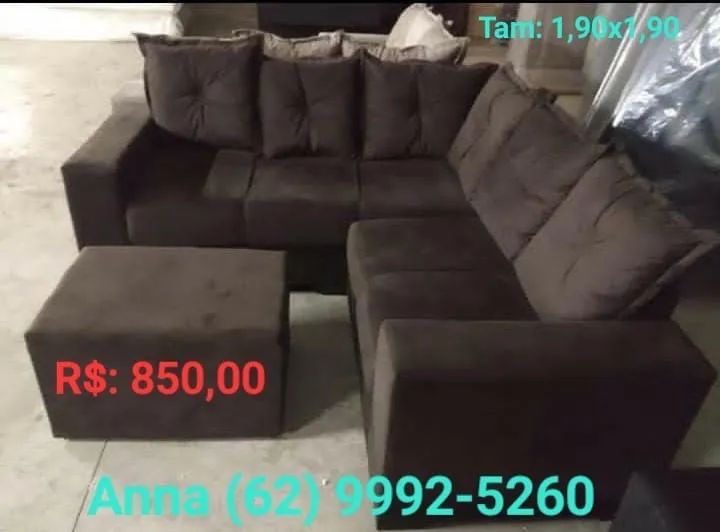 /sofá cinco lugares marrom (@)
