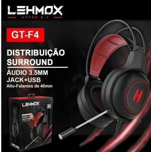 Fone de Ouvido Headset Com Microfone Gamer Lehmox GT-F4 USB para PC Xbox PS4