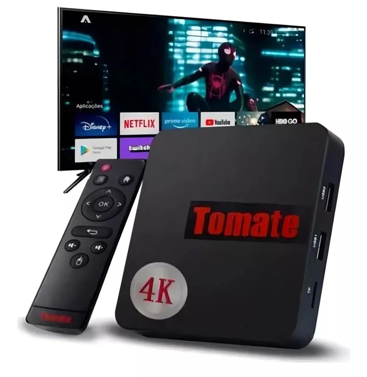 Android TV Box Tomate 4K - Streaming de alta qualidade!