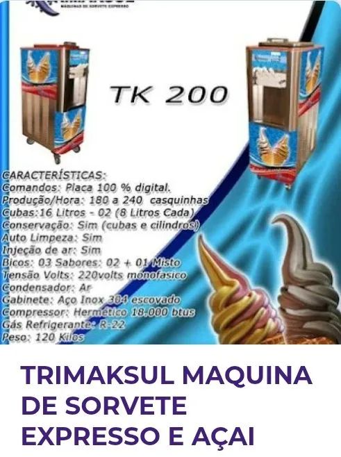 maquina de sorvete e açaí  expresso  trimaksul  - Foto 3