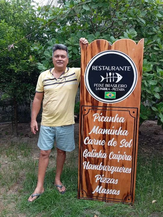 Placa entalhada brasões de família tábuas de churrasco fachada e muito mais - Foto 2