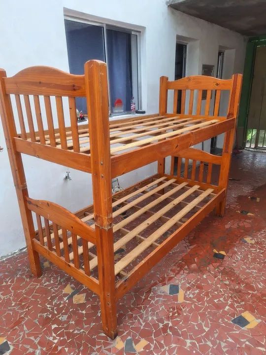 Cama de madeira beliche de solteiro - Foto 2