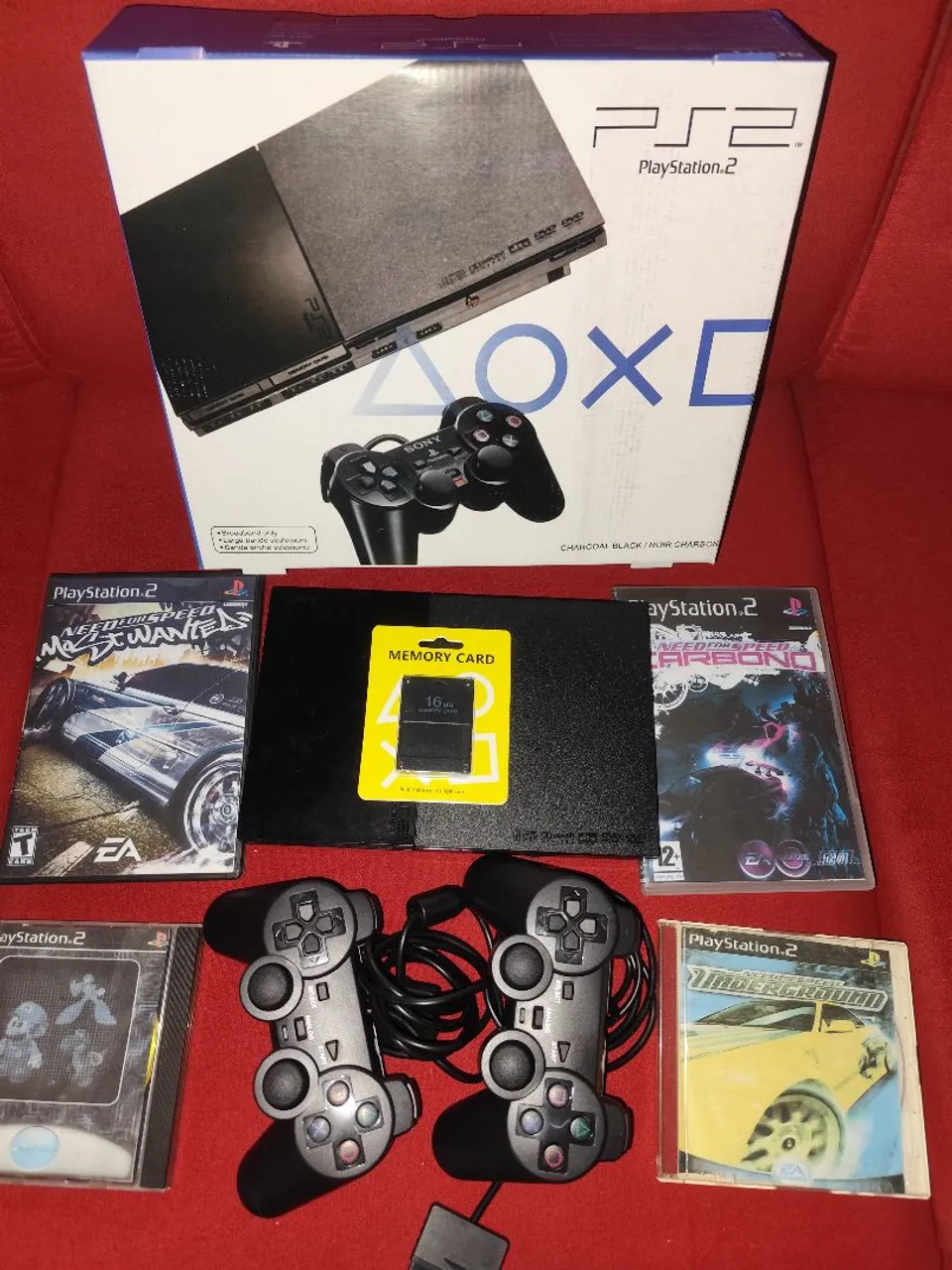 PlayStation 2 Completo, 2 controles, caixa e jogos. Passo cartão