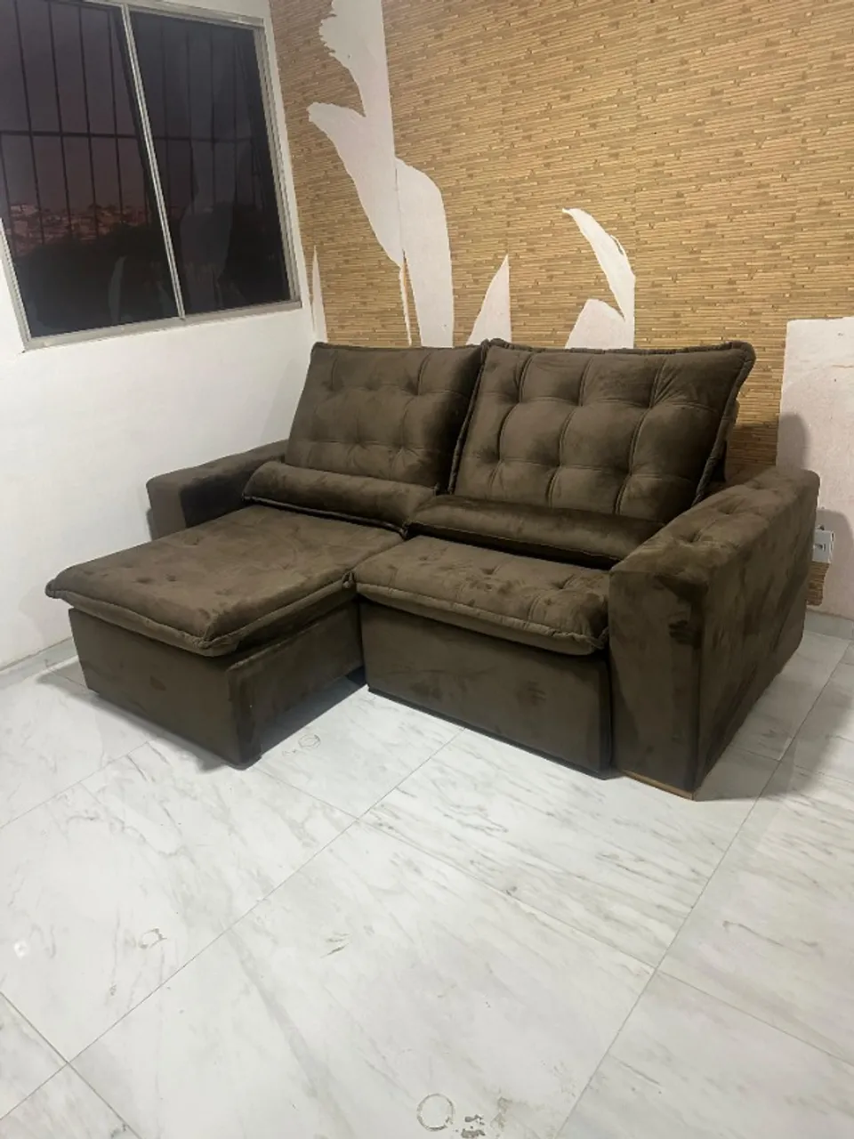 SOFA RETRATIL E RECLINAVEL 2.30 MOVEIS COM GARANTIA