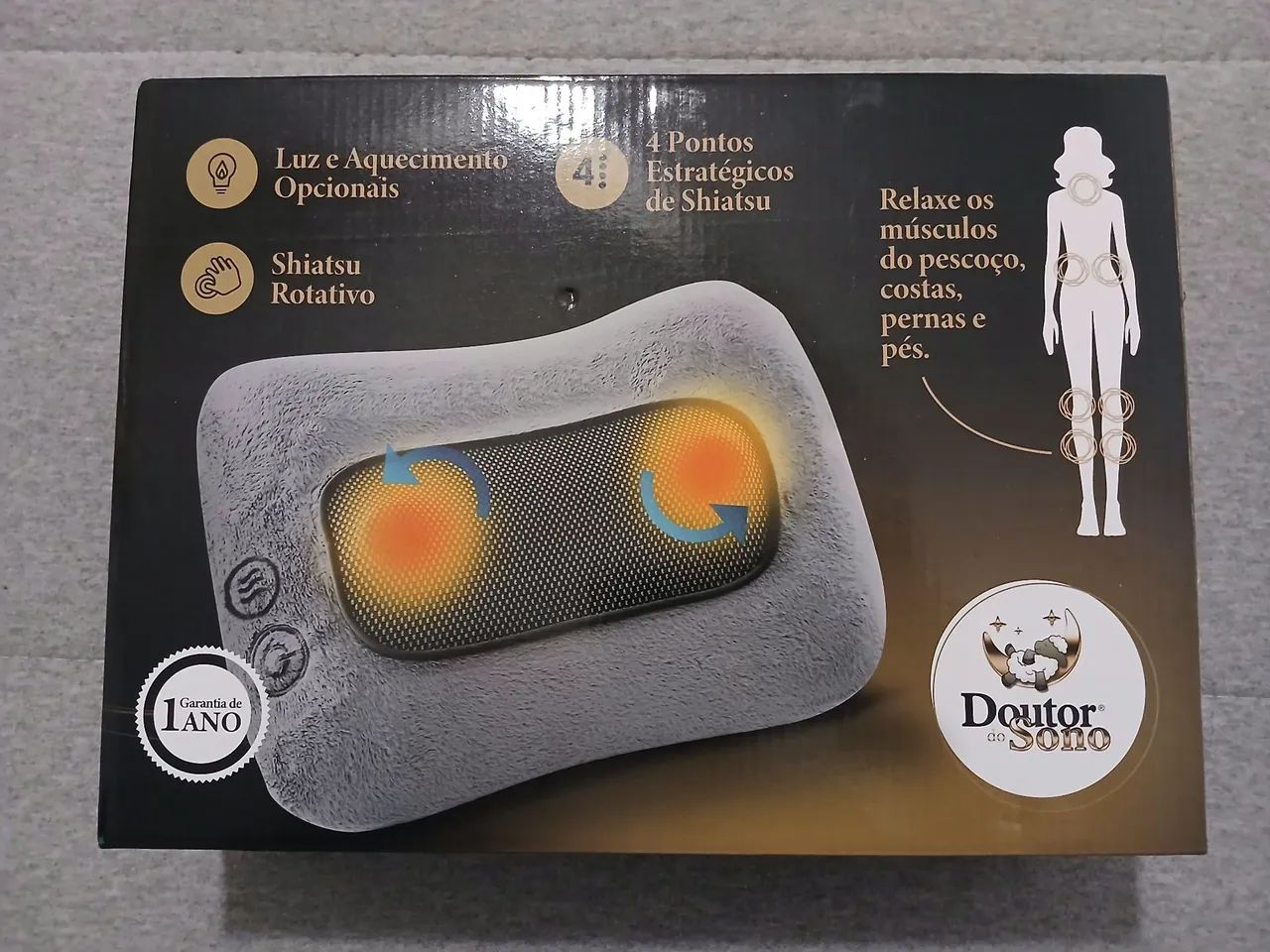 Massageador Cervical Shiatsu com Aquecimento e Rotação