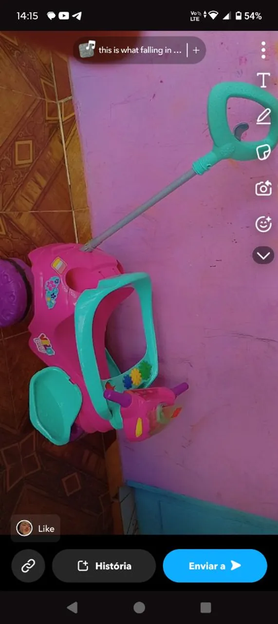 Andador Infantil Rosa e Verde