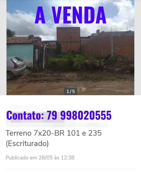 Terreno 7x20 - BR 101 e 235