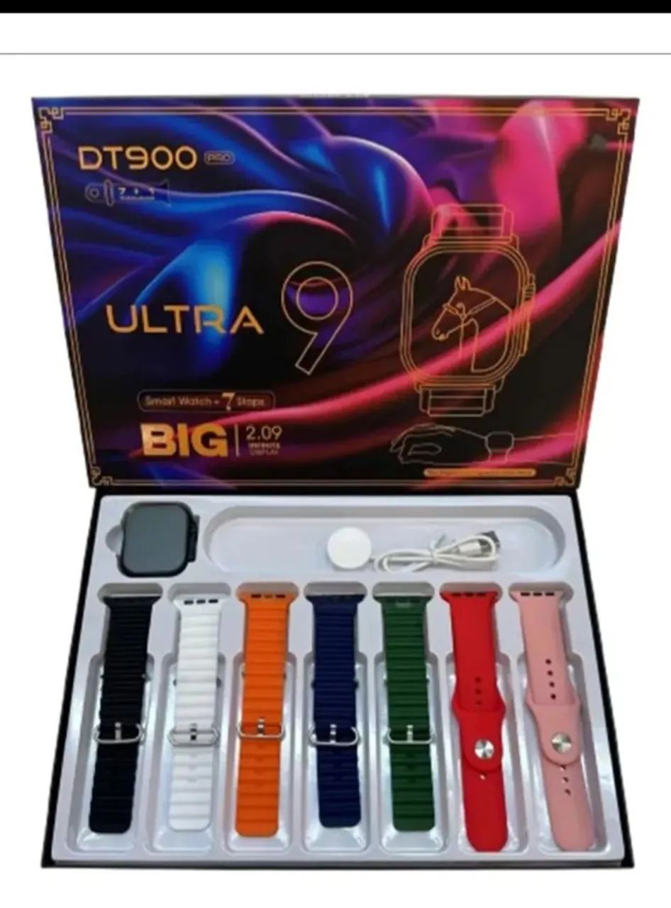 Relógio Smartwatch DT900 ULTRA com tela infinita de 2.09 polegadas C/ 7 pulseiras  - Foto 3