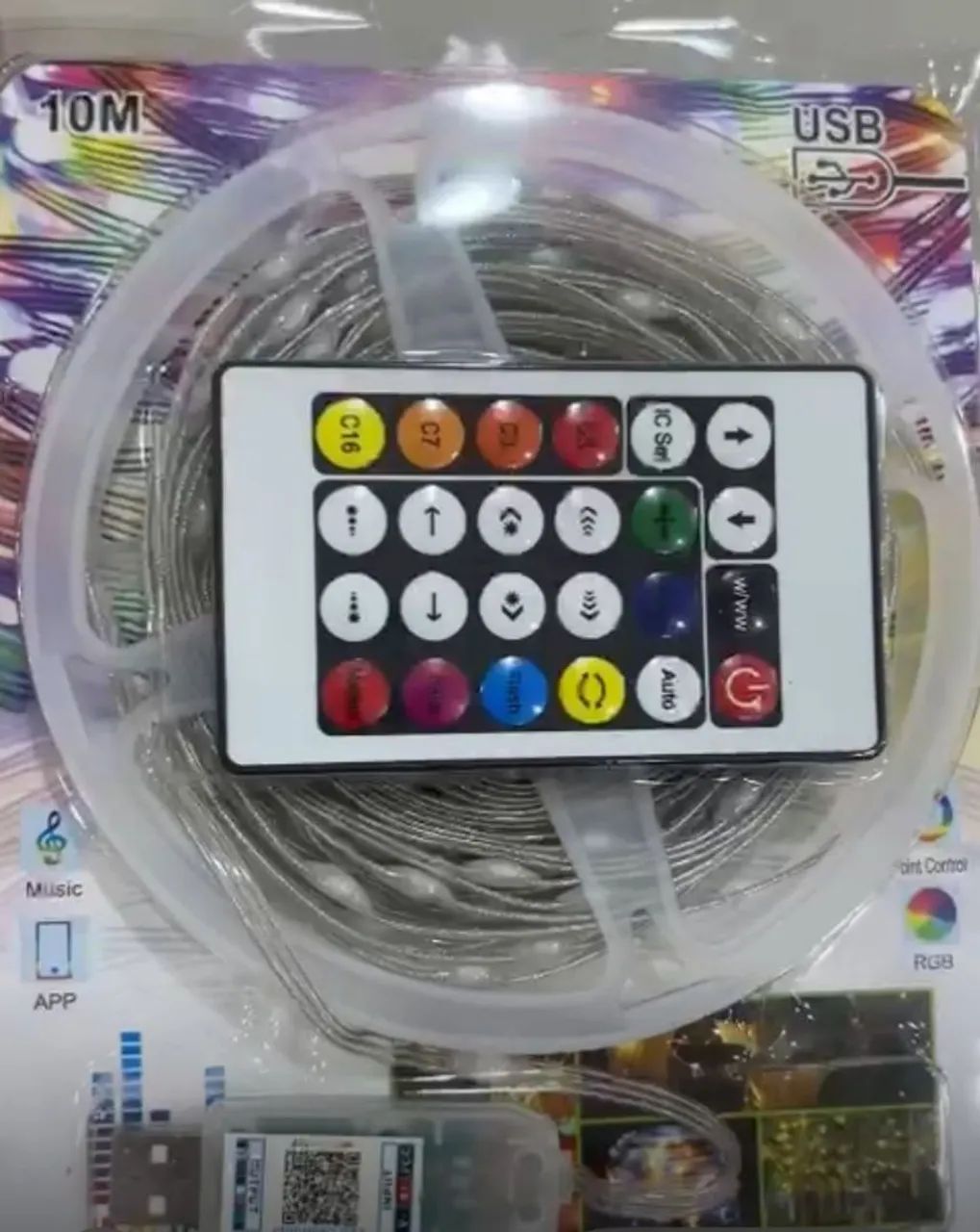 Fita LED 10m RGB com controle remoto - Foto 2
