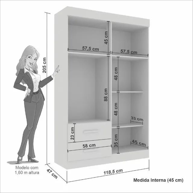 Guarda Roupa 4 Portas 2 Gavetas Novo Varios Modelos - Foto 2