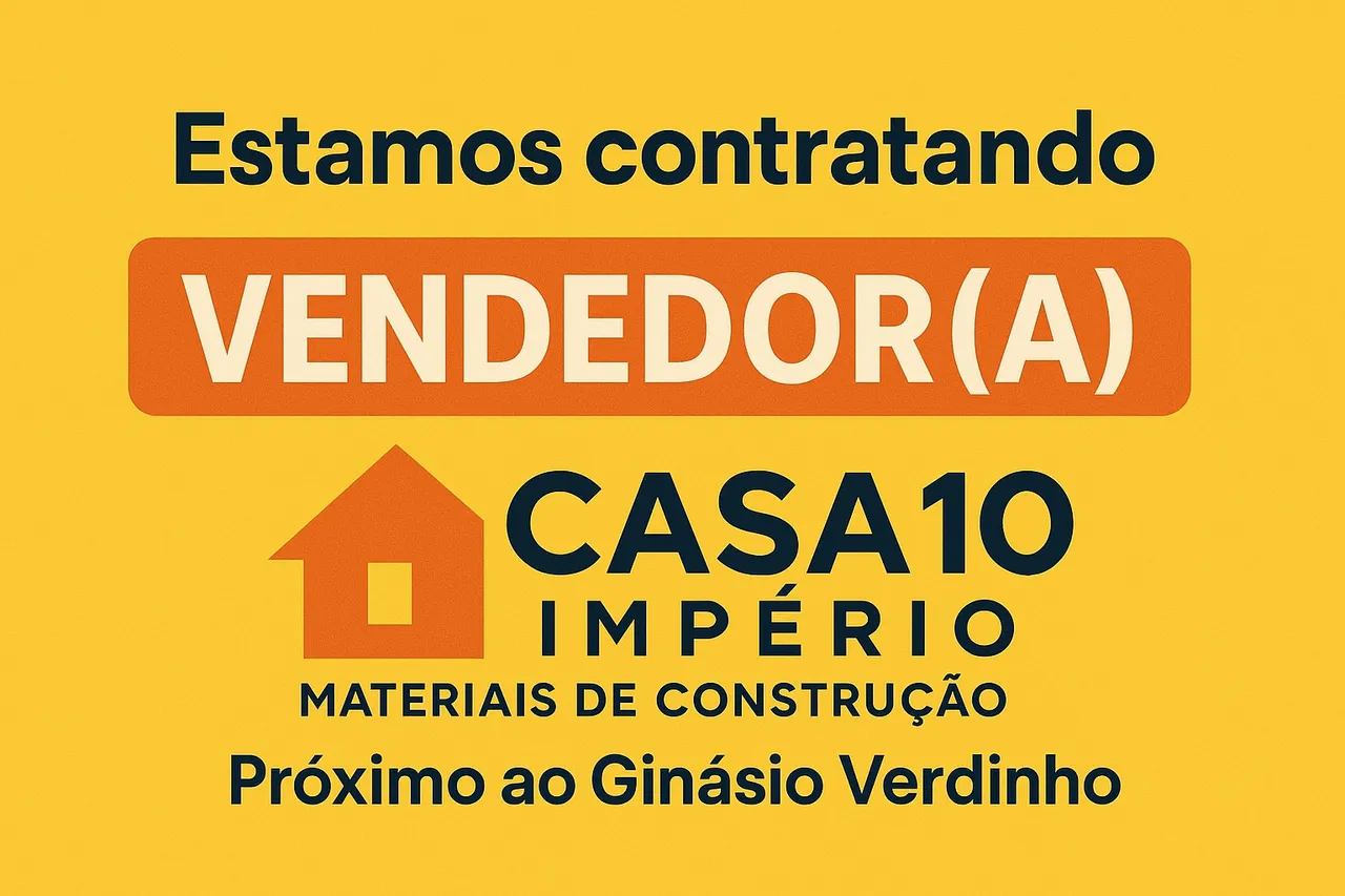 Vaga de vendedor de Materiais de construções 