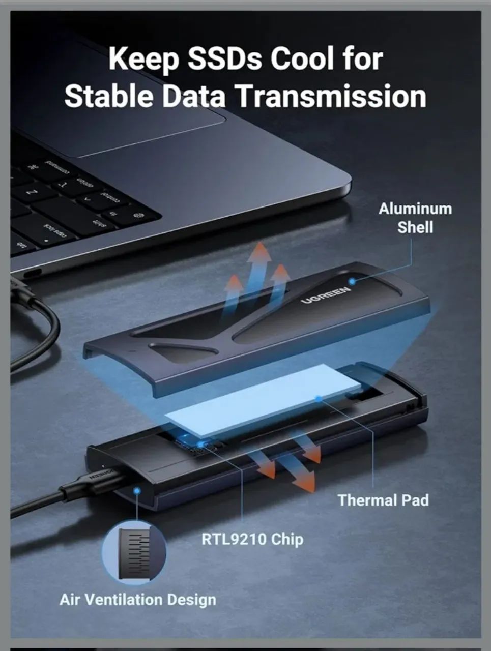 CASE SSD-M2 Externo UGREEN  - Foto 6