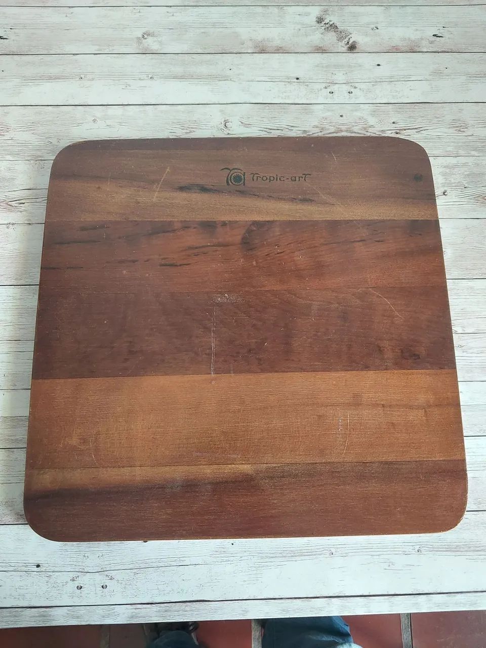 Tábua de corte vintage com mapa de queijos franceses tropical art anos 60 - Foto 3