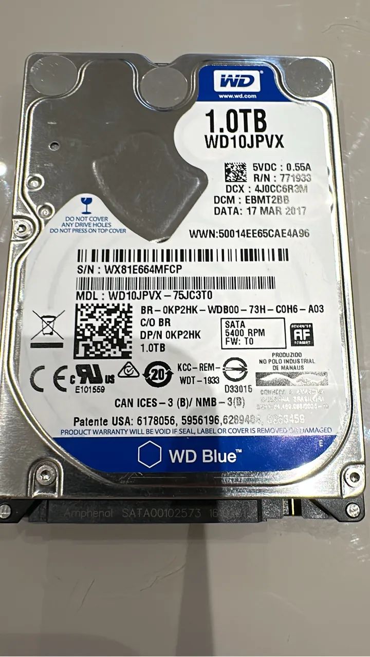 HD PARA NOTEBOOK 1 TB 
