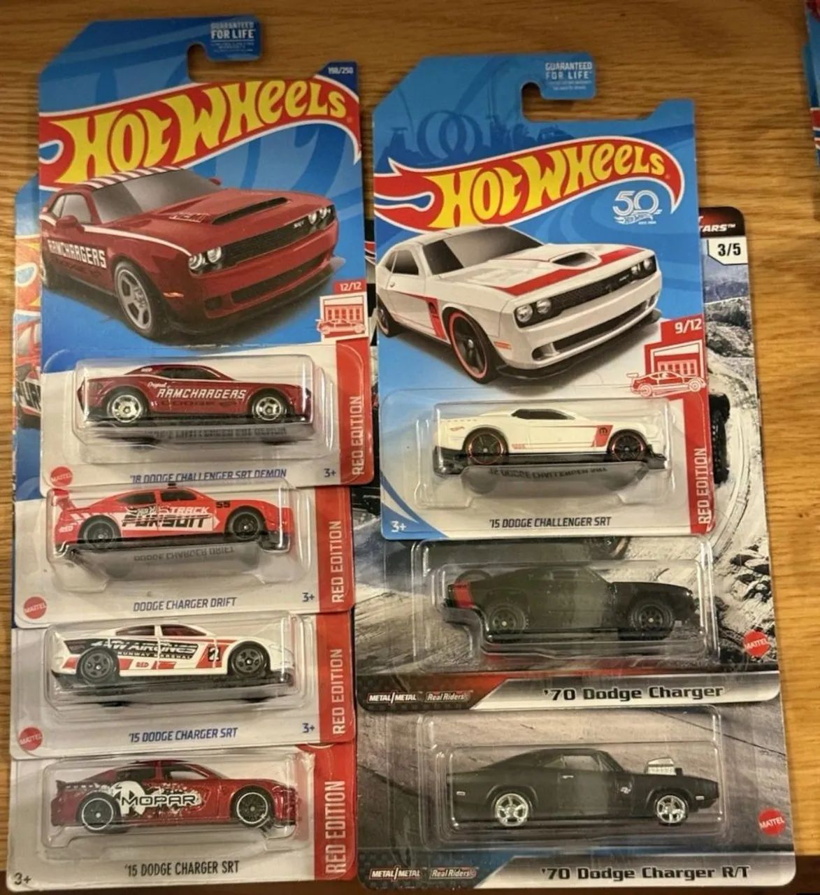 LOTE 7 MINIATURAS HOT WHEELS DODGE CHARGERS E CHALLENGERS